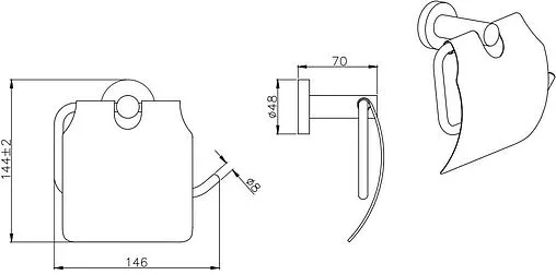 Держатель туалетной бумаги Aquatek Вега чёрный матовый AQ4009MB