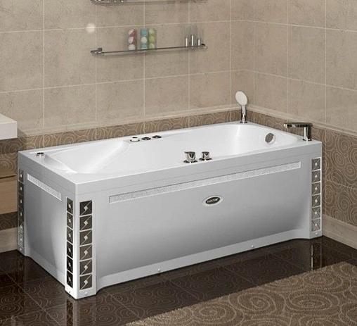 Панель для ванны фронтальная Radomir Парма-дона 180 "Кристаллы Swarovski"/"Арт-мозаика" белый 1-21-0-0-0-035