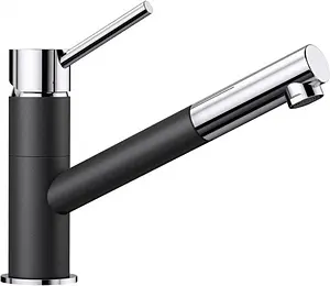 Смеситель для кухни с выдвижным изливом Blanco Kano-S антрацит/хром 525038 Смеситель для кухни с выдвижным изливом Blanco Kano-S антрацит/хром 525038, 1