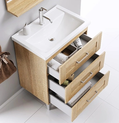 Тумба под умывальник напольная Aqwella Foster 80 дуб сонома FOS01083DS