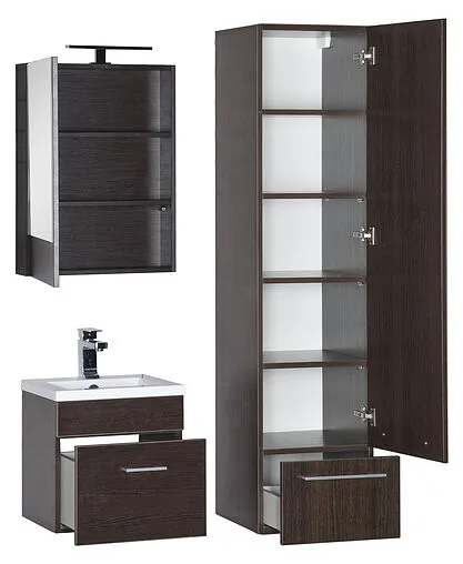 Шкаф-зеркало Aquanet Нота 50 L венге 00172682 Шкаф-зеркало Aquanet Нота 50 L венге 00172682