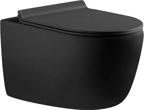 Унитаз подвесной безободковый Aquanet Cetus-BW Rimless черный матовый CETUS-BW