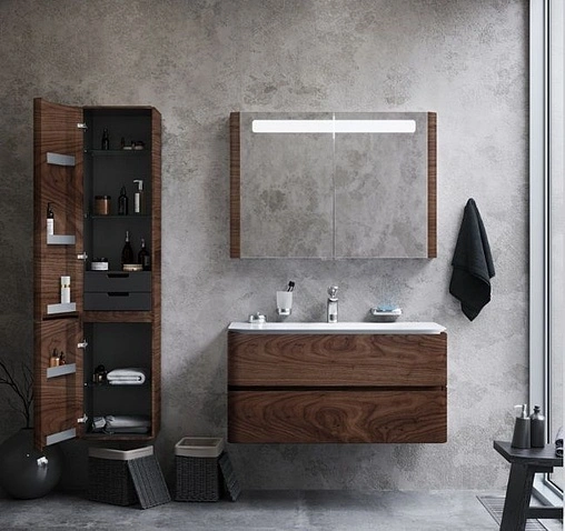 Шкаф-зеркало Am.Pm Sensation 100 орех M30MCX1001NF