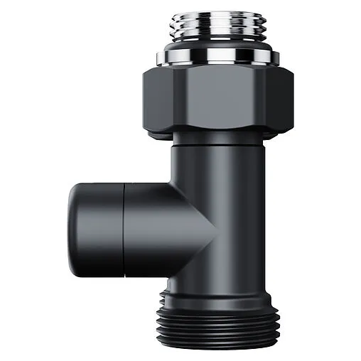 Узел нижнего подключения радиатора прямой ¾"ек x ¾"ек (½"н) Royal Thermo Design черный RANDP11234BL