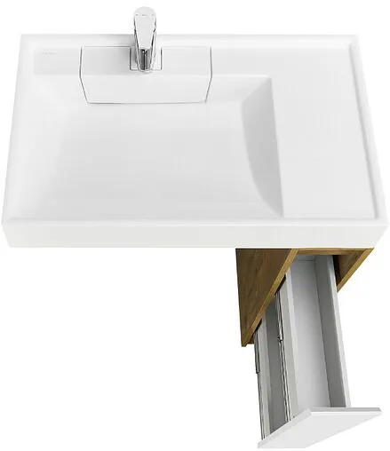 Тумба-умывальник напольная над стиральной машиной Aquaton Лондри 80 дуб рустикальный/белый 1A2671K2LHDR0+