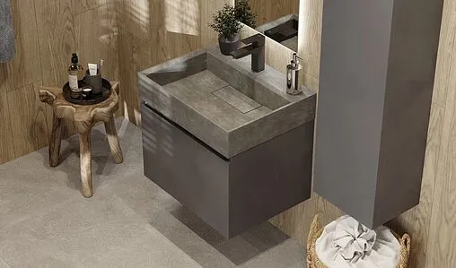 Тумба-умывальник подвесная Raval Facet 60 антрацит Fac.01.60/P/A/RL+Fac.08.60/Bet/RL