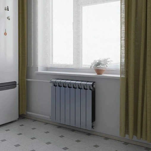 Радиатор биметаллический 8 секций Rifar Monolit 500 серый RM50008 tit Радиатор биметаллический 8 секций Rifar Monolit 500 серый RM50008 tit
