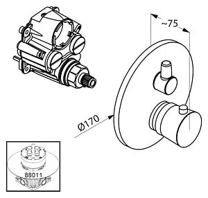 Термостат для 2 потребителей Kludi Zenta хром 388300545 Термостат для 2 потребителей Kludi Zenta хром 388300545, 2