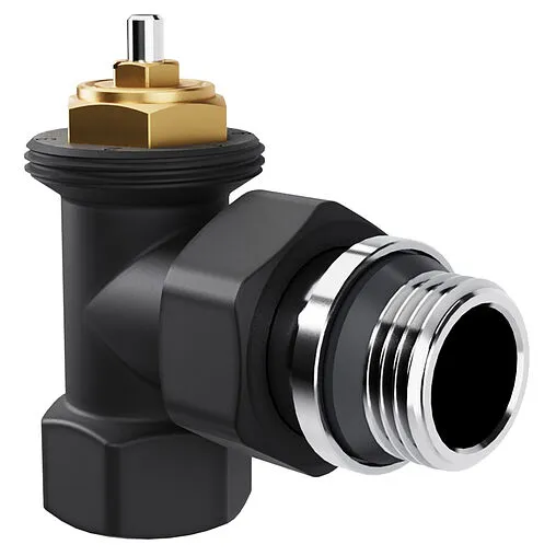 Комплект вентилей терморегулирующих угловых ½" в/н Royal Thermo Design черный RATVDU11212BL Комплект вентилей терморегулирующих угловых ½" в/н Royal Thermo Design черный RATVDU11212BL