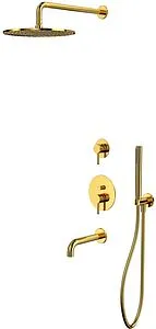 Душевая система со смесителем для ванны WHITECROSS Y gold золото YSET07GL Душевая система со смесителем для ванны WHITECROSS Y gold золото YSET07GL, 1