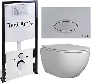 Комплект 6 в 1 Toni Arti Baglio TA-01+TA-BO4936+TA-0050 с кнопкой Freto хром матовый, 1