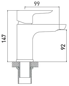 Смеситель для раковины Gross Aqua Space хром 6515288C, 2