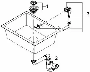 Мойка кухонная Grohe K700U-61 серый гранит 31655AT0 Мойка кухонная Grohe K700U-61 серый гранит 31655AT0, 5