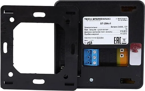 Проводной комнатный двухпозиционный регулятор котла TECH ST-294 v1 черный WG.11.0459