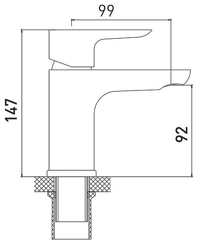 Смеситель для раковины Gross Aqua Space хром 6515288C