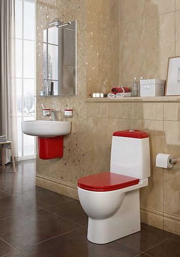 Унитаз-компакт Sanita Luxe Best Color Red белый/красный WC.CC/Best/2-DM/RED.G/S1