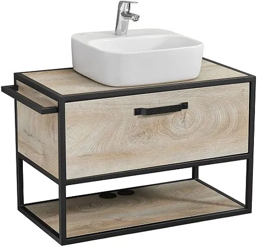 Тумба-умывальник подвесная Aquaton Лофт Фабрик 80 дуб эндгрейн 1A2424K2LTDU0