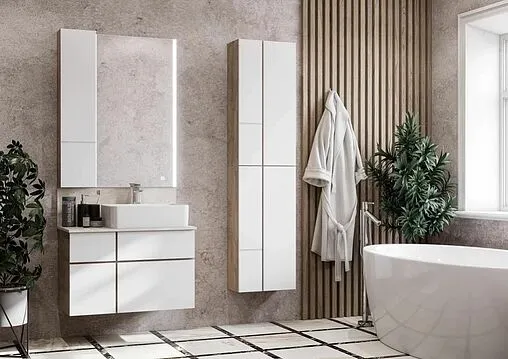 Тумба-умывальник подвесная Aquaton Мишель 80 дуб эндгрейн 1A2445K3MIDU0