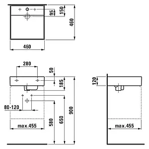 Раковина Laufen Kartell 46 белый 8.1533.1.000.104.1 Раковина Laufen Kartell 46 белый 8.1533.1.000.104.1, 2