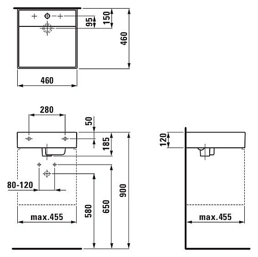 Раковина Laufen Kartell 46 белый 8.1533.1.000.104.1