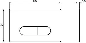Клавиша смыва для унитаза Ideal Standard Oleas P1 R0116JG хром матовый Клавиша смыва для унитаза Ideal Standard Oleas P1 R0116JG хром матовый, 2