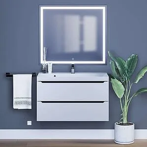 Тумба под умывальник подвесная Uperwood UPD Tanos 90 белый с графитовыми вставками 2930205143 Тумба под умывальник подвесная Uperwood UPD Tanos 90 белый с графитовыми вставками 2930205143, 5