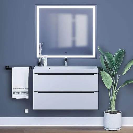 Тумба под умывальник подвесная Uperwood UPD Tanos 90 белый с графитовыми вставками 2930205143 Тумба под умывальник подвесная Uperwood UPD Tanos 90 белый с графитовыми вставками 2930205143