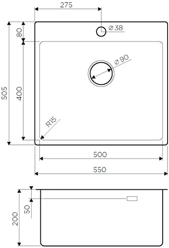 Мойка кухонная Omoikiri Amadare 55-IN нержавеющая сталь 4993718