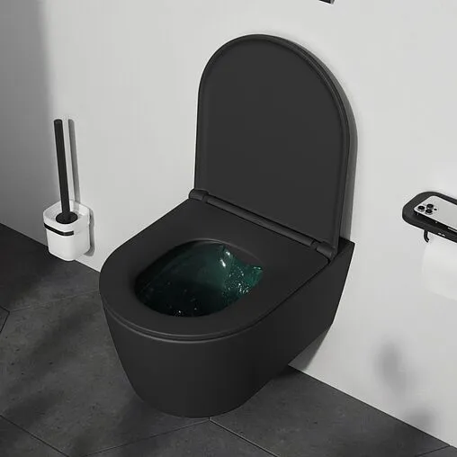 Унитаз подвесной безободковый Am.Pm Func FlashClean черный матовый C8F1700MBSC