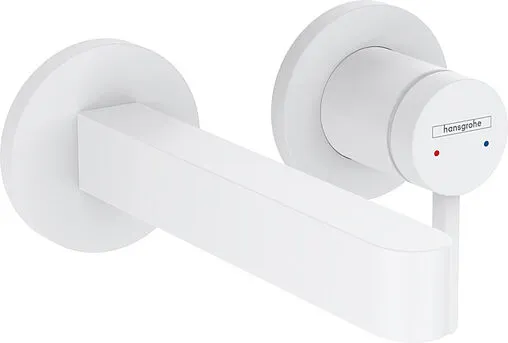 Смеситель для раковины из стены Hansgrohe Finoris белый матовый 76051700