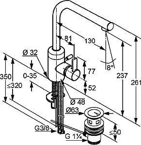 Смеситель для раковины Kludi Zenta хром 382940575 Смеситель для раковины Kludi Zenta хром 382940575, 2