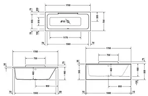 Ванна акриловая Duravit DuraStyle 170x70 R 700295000000000 Ванна акриловая Duravit DuraStyle 170x70 R 700295000000000, 2