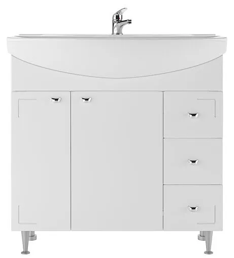 Тумба-умывальник напольный Айсберг Классик 85 белый DA1136T+4620008197456