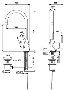 Смеситель для раковины Ideal Standard Ceraline хром BC195AA Смеситель для раковины Ideal Standard Ceraline хром BC195AA, 2