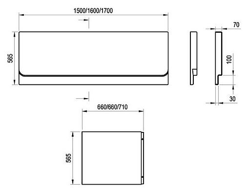 Панель для ванны боковая Ravak CHROME 75 белый CZ74130A00