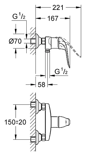Смеситель для душа Grohe Euroeco Special хром 32781000