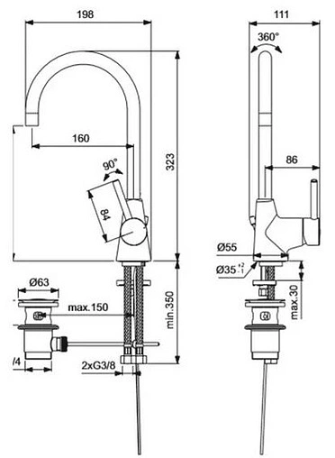 Смеситель для раковины Ideal Standard Ceraline хром BC195AA