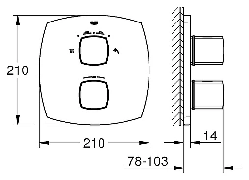 Термостат для 2 потребителей Grohe Grandera хром 19948000