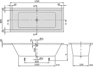Ванна акриловая Villeroy&Boch Targa Plus 180x80 альпийский белый UBA180NES2V01+U99740000 Ванна акриловая Villeroy&Boch Targa Plus 180x80 альпийский белый UBA180NES2V01+U99740000, 2