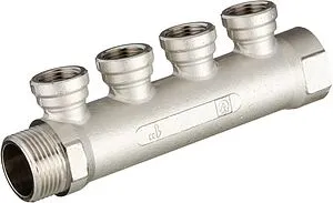 Коллектор распределительный проходной 4 отвода 1&quot;в/н x ½&quot;в Valtec VTc.550.N.0604, 3