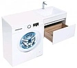 Тумба-умывальник подвесная над стиральной машиной Aquanet Токио 120 R белый 00236915+00235500