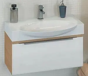 Тумба-умывальник подвесная Comforty Самара 76 кофе полоска/белый 00004135527CF Тумба-умывальник подвесная Comforty Самара 76 кофе полоска/белый 00004135527CF, 1