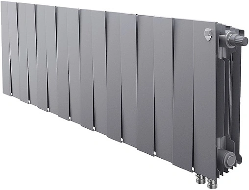 Радиатор биметаллический 16 секций нижнее правое подключение Royal Thermo PianoForte VD 300 Silver Satin RTPSSVDR30016
