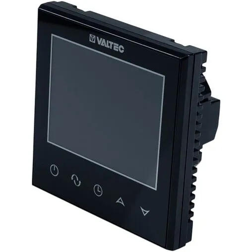 Проводной комнатный терморегулятор двухконтурный Wi-Fi 230В Valtec черный VT.AC713.B.0
