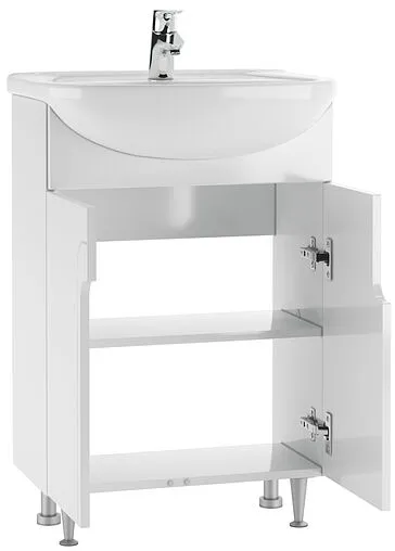 Тумба-умывальник напольный Айсберг Лилия 55 белый DA2002T+Вн МуБ03