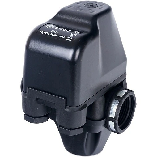 Реле давления с манометром и 3-х выводным штуцером Stout PM5-3W SCS-0001-000053