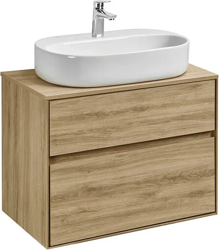 Тумба-умывальник подвесная Aquaton Либерти 75 дуб эльвезия 1A2795K5LYC70