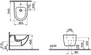 Биде подвесное VitrA Sento белый 4338B003-1046, 2