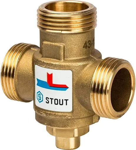 Трехходовой термостатический антиконденсационный клапан 1&quot; Kvs 3.2 Stout SVM-0050-326005