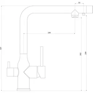 Смеситель для кухни с подключением к фильтру Swedbe Selene Plus нержавеющая сталь 8146, 2
